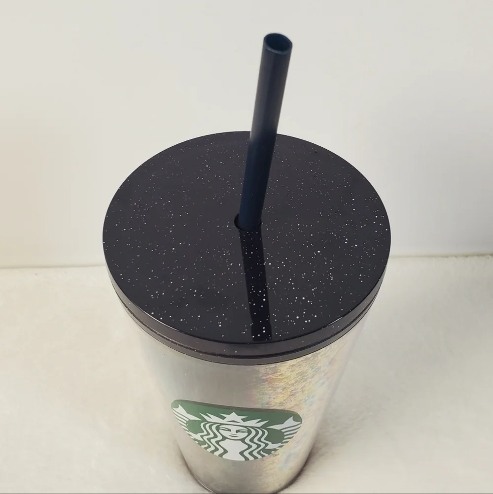 Starbucks 2020 Holiday New Home Gold Black Navy Ombre Glitter Tumbler 16 Oz